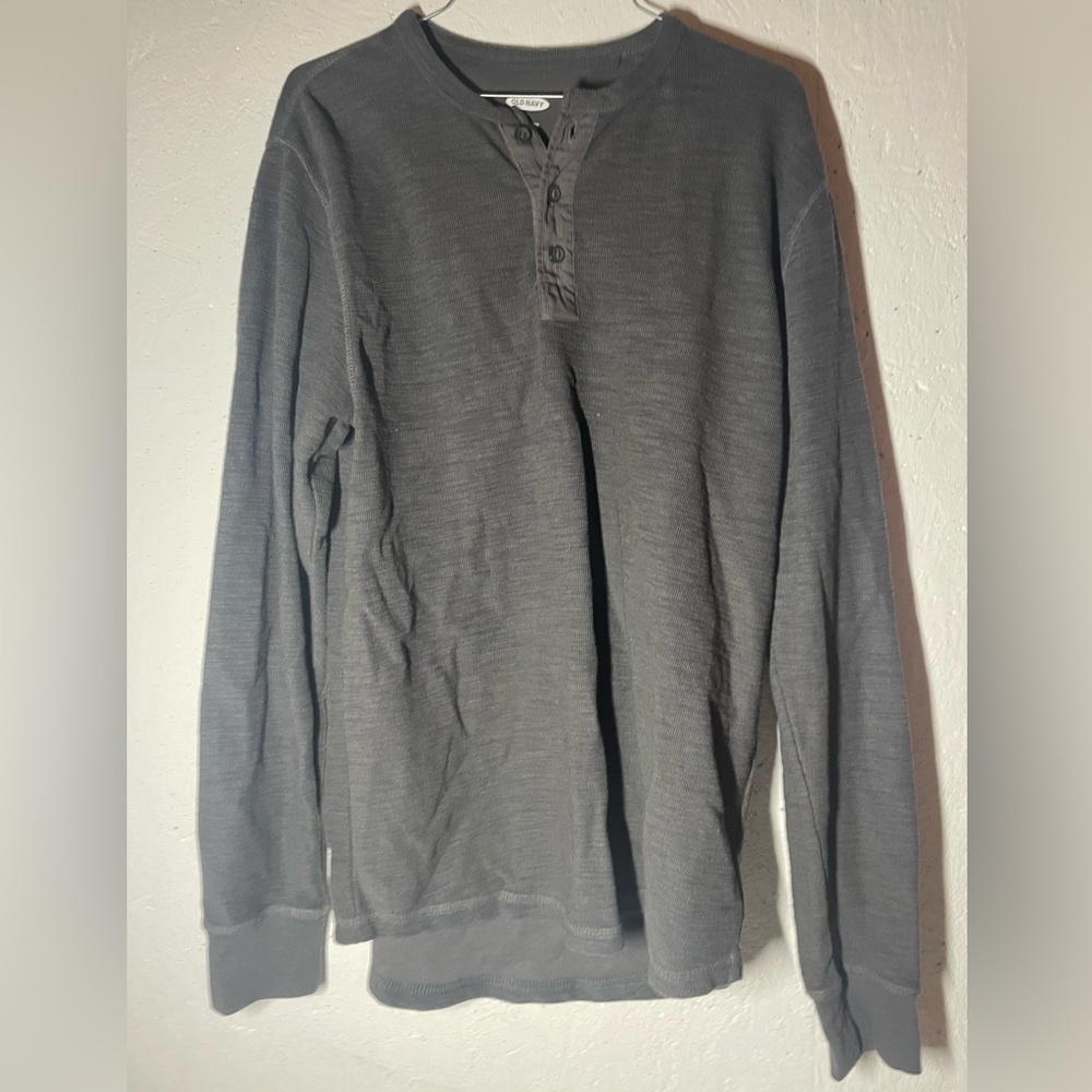 Old Navy Mens Dark Gray Long-Sleeved Built-In Flex Shirt - Size L